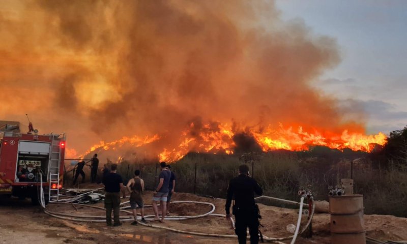 תיעוד: השריפה הגדולה ביותר בגלל טרור הבלונים