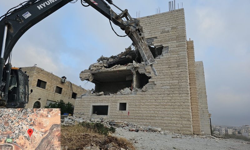 האכיפה נמשכת: המנהל האזרחי הרס בניין רב קומות