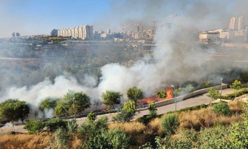 מודיעין: שריפה פרצה בפארק, המטיילים פונו
