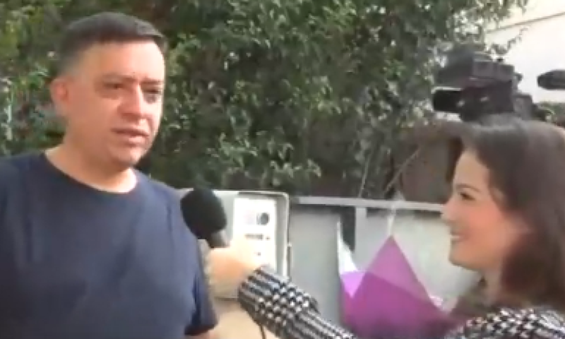 צפו: הכתבת לא הסתירה את שמחתה מנצחונו של גבאי