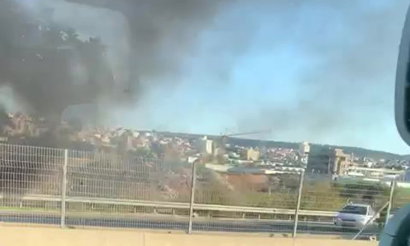 כביש 6 נחסם לתנועה בעקבות רכב שעולה באש