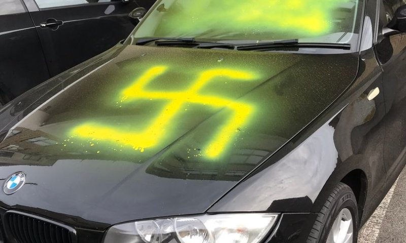 ביום כיפור: צלב קרס רוסס על רכבו של תושב בריטניה