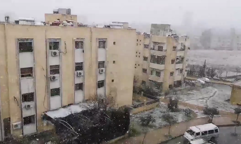 לא רק בישראל: שלג כבד ירד גם בסוריה ולבנון