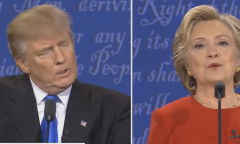 נצחון ענק לקלינטון בעימות הראשון