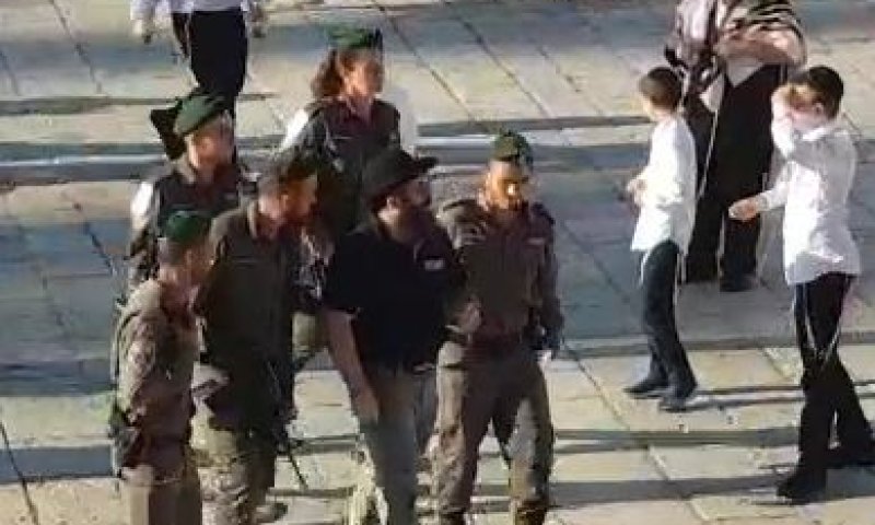 צפו: המשטרה עצרה פעיל שתקף מתפללים בכותל