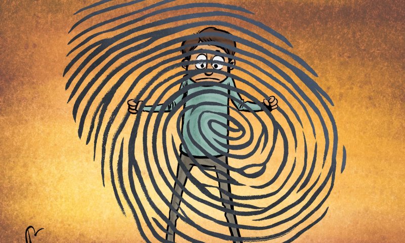 קריקטורה: חוק המאגר הביומטרי עבר בכנסת