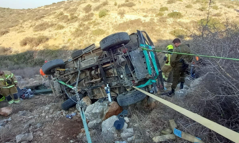 4 חיילים נפצעו בהתהפכות ג'יפ צבאי בשומרון