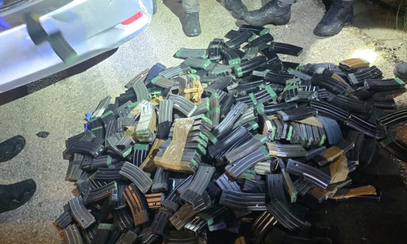 סוכלה הברחת ענק לשומרון: למעלה מ-500 מחסניות נתפסו