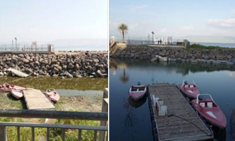 לא יאמן: כך נראתה הכנרת לפני חמישה חודשים