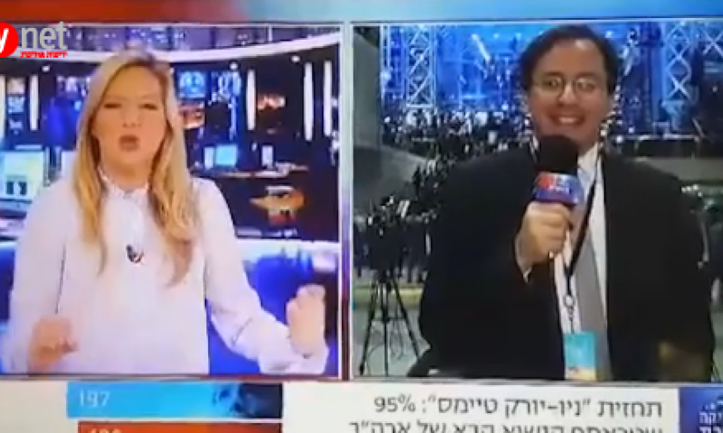 צפו: המגישה מביכה את כתב ערוץ 10 בשידור חי