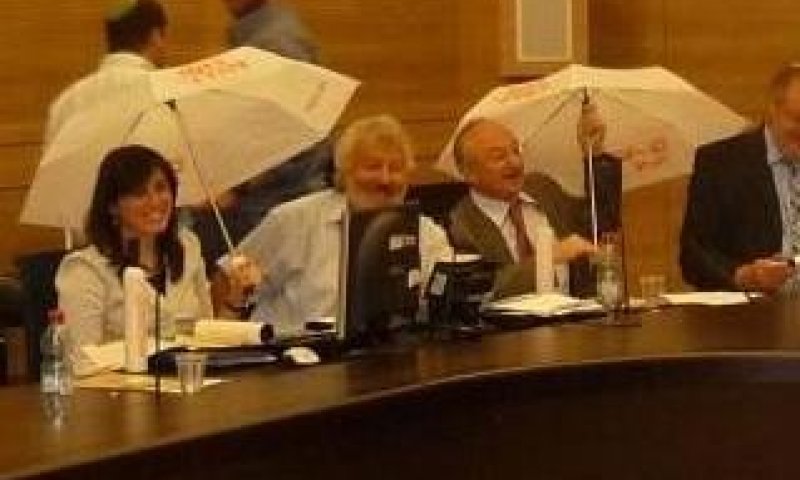 חברי הכנסת הרימו מטריות והכריזו: "חורף אחרון בקראווילות"