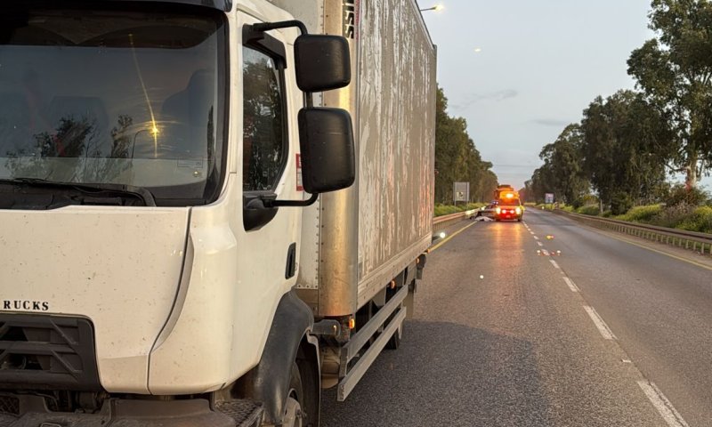 תיעוד מפחיד: נהג משאית פלסטיני שיכור מזגזג בכביש