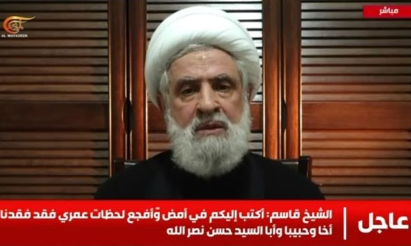 המחליף של נסראללה בהופעה ראשונה: מפוחד ומזיע