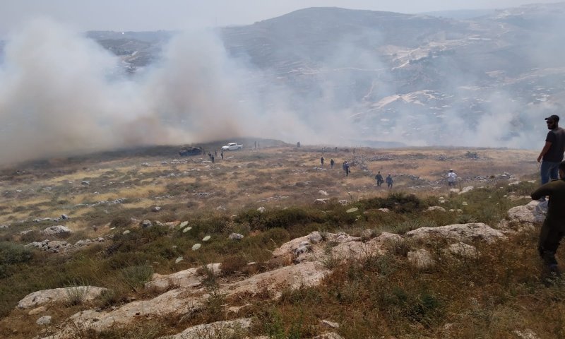 אש משתוללת סמוך ליצהר, חשד להצתה על ידי ערבים