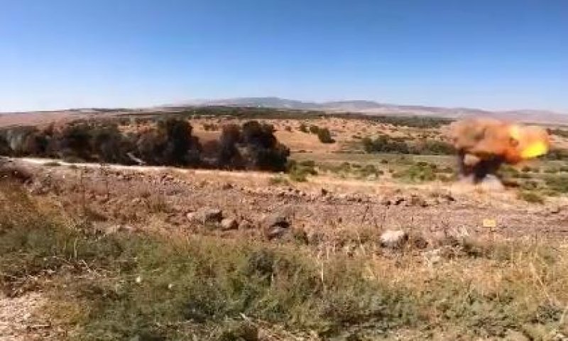 צפו: פיצוץ שרשרת של מוקשים סורים ברמת הגולן