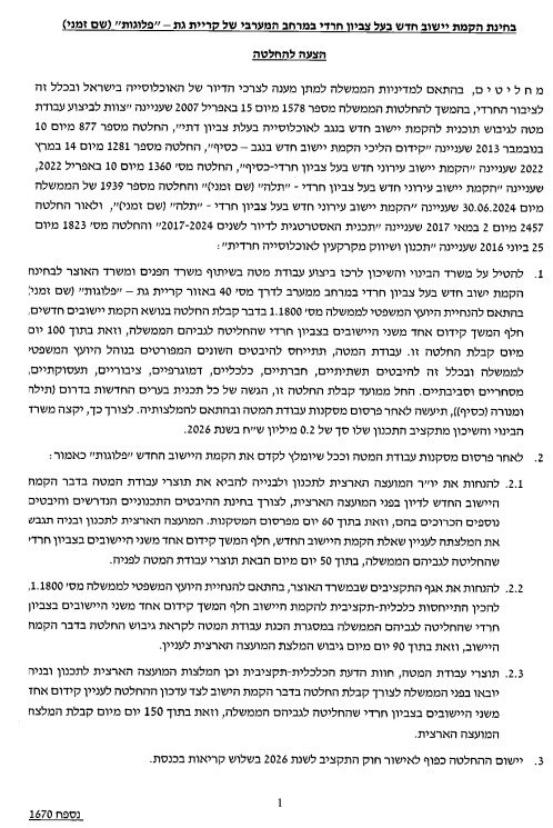 מתוך החלטת הממשלה