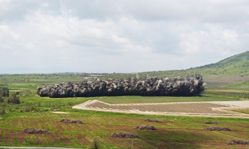 משרד הביטחון פוצץ 700 מוקשים ברמת הגולן | צפו