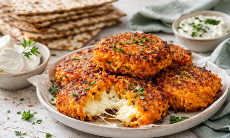 נמאס מהמצות? לביבות בטטה קריספיות עם גבינה נמסה לפסח