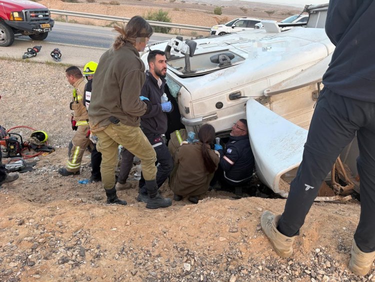 זירת התאונה בכביש 90 (דוברות מד"א מבצעי)